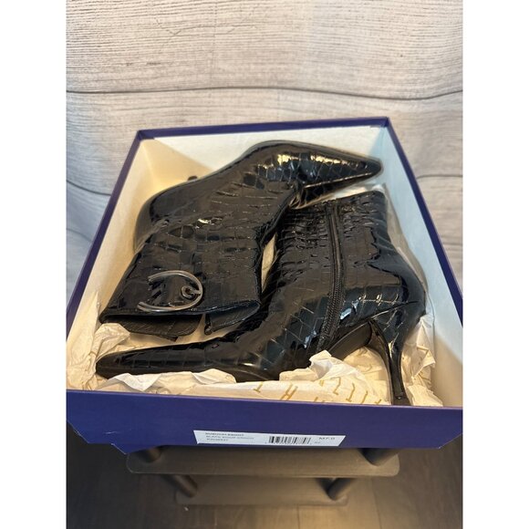 Stuart Weitzman Sioux Croco Nubuckleboot Size 7 - Picture 1 of 6